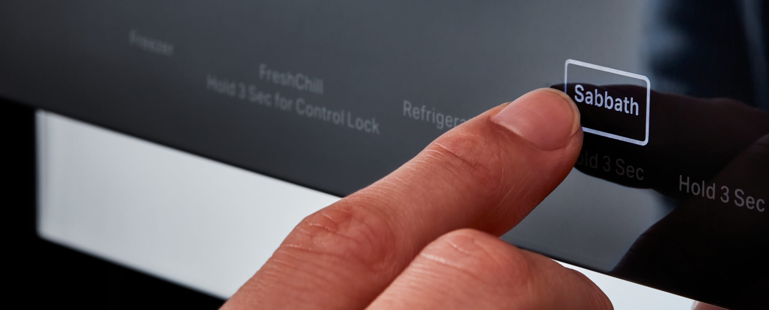 Sabbath button on External Touchscreen Controls on the 42" KitchenAid® Built-In Side-by-Side Refrigerator